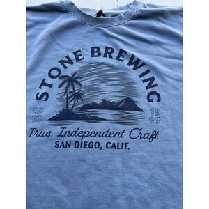 Men's Stone Brewing Sweatshirt Blue Logo 3XL Craft Beer SD IPA Arrogant Oversize